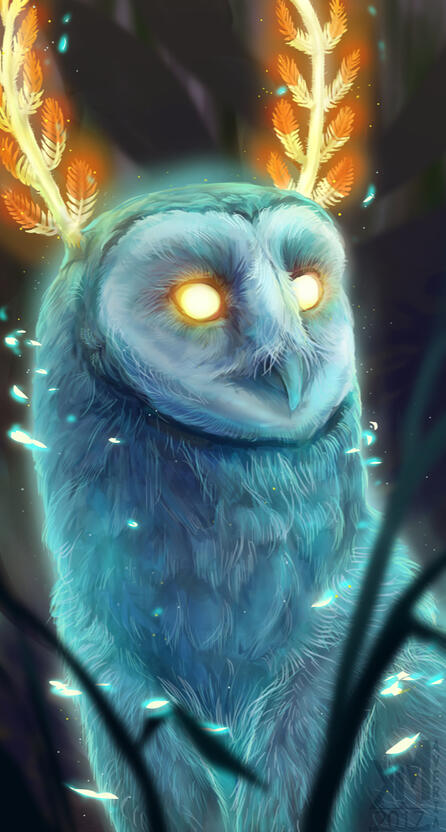 Bust of a semi realistic blupee a blue owl like spirit from loz